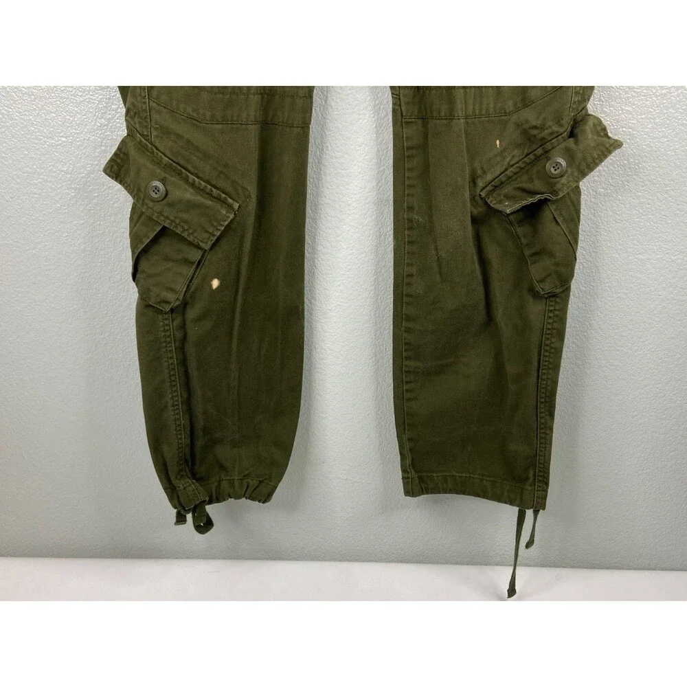 Matchstick Men 38 Military Cargo Pants Green Relaxed Outdoors Work Hiking